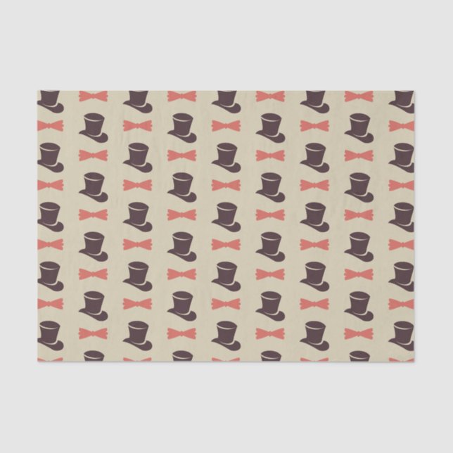 Mens top aht and bow tie tissue paper (Front)