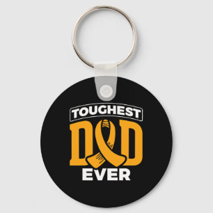 Mens Toughest Dad Ever Leukaemia Cancer Leukaemia Keychain