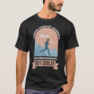 Mens Trail Running Grandfather Trail Runner Cross T-Shirt