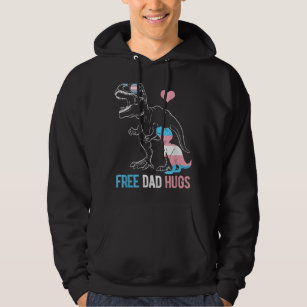 Mens Trans Free Dad Hugs Dinosaur Rex Daddy Transg Hoodie