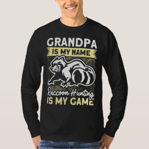 Mens Trap Hunting Grandpa Coon Hunter Raccoon Hunt T-Shirt