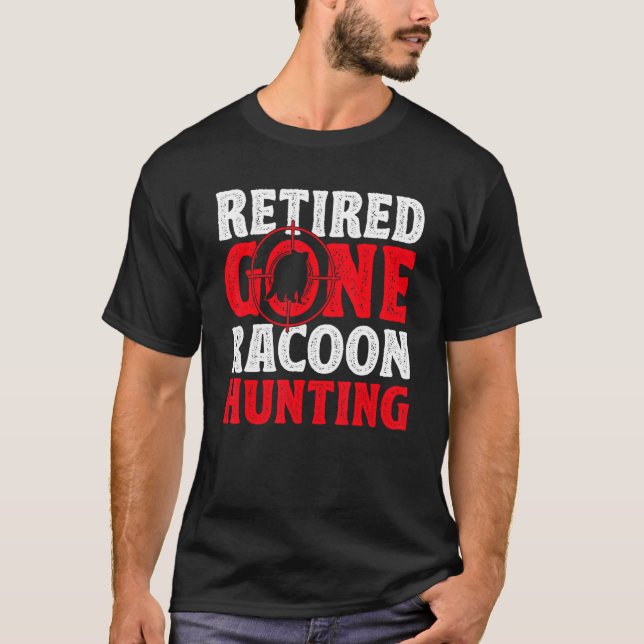 Mens Trap Hunting Retired Coon Hunter Raccoon Hunt T-Shirt (Front)