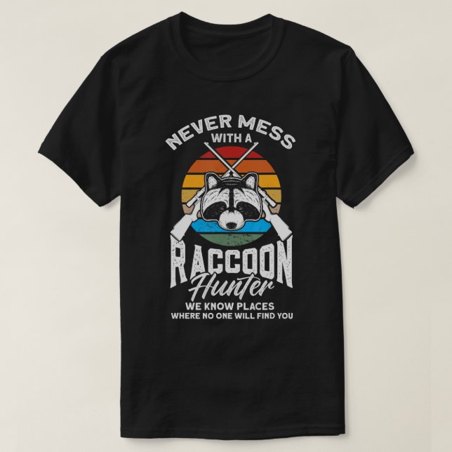 Mens Trap Hunting Retro Coon Hunter Raccoon Huntin T-Shirt (Design Front)