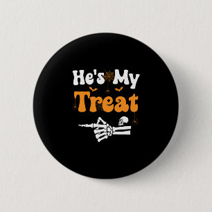 Mens treat skeleton couples matching couple 2 inch round button