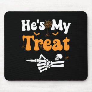 Mens treat skeleton couples matching couple mouse pad