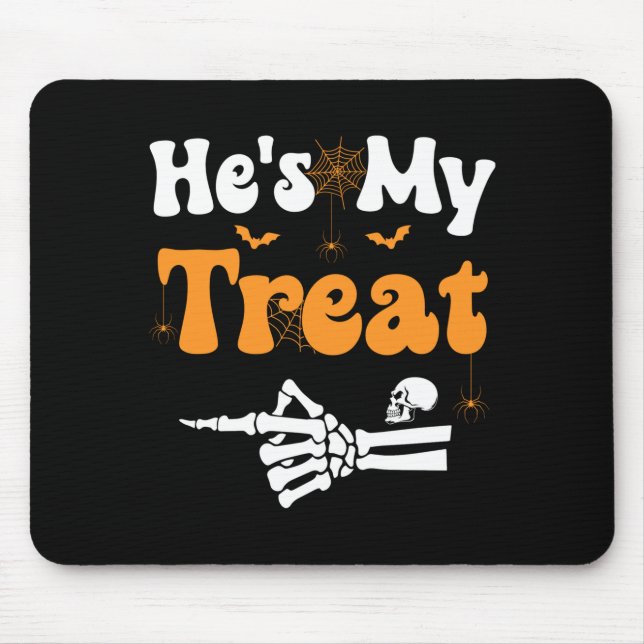 Mens treat skeleton couples matching couple mouse pad (Front)