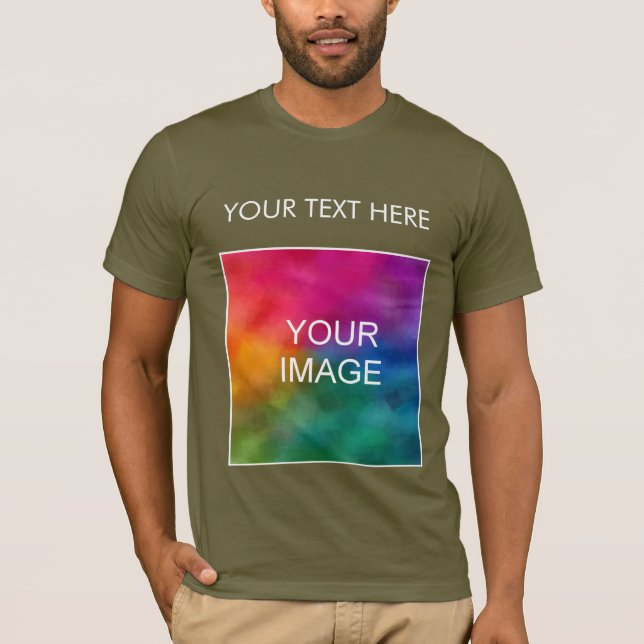 Mens TShirt Add Image Logo Text Bella Canvas (Front)