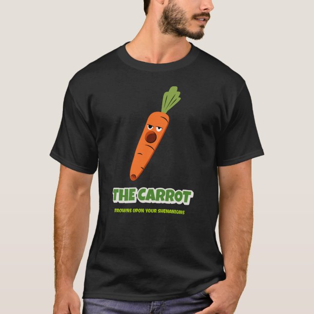 Mens TShirt Black "Les frondes de carotte" citatio (Devant)