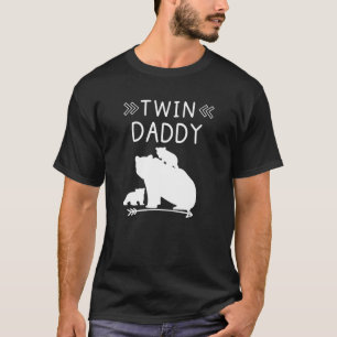 Mens Twin Daddy Bear With 2 Baby Cubs Arrow Bear D T-Shirt