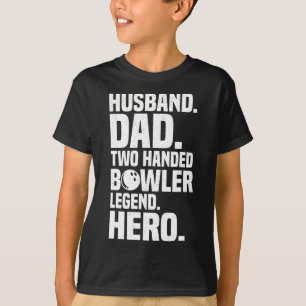 Mens Two Handed Bowler Funny Bowling For Dads T-Shirt
