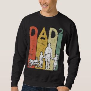 Mens Two Times Dad Motorcycle Father Dad 2 Kids Fa Sweatshirt
