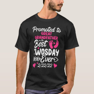 Mens Twosday Promoted To Great Grandfather Grandpa T-Shirt