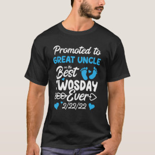 Mens Twosday Promoted To Great Uncle New Baby Anno T-Shirt