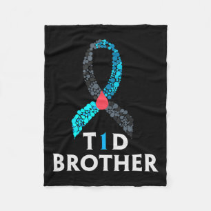 Mens Type 1 Diabetes Brother - World Diabetes Day  Fleece Blanket