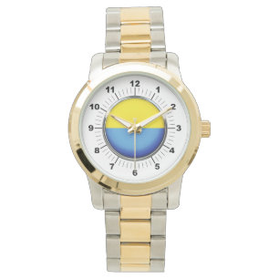 Men's Ukraine Fl Oversized Two-Tone Bracelet Watch