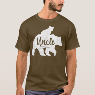 Mens Uncle Bear Baby Bear Cub Riding On Back Fathe T-Shirt