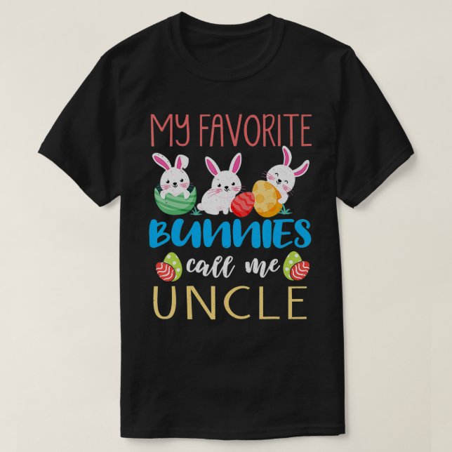 Mens Uncle Cute Bunny Egg Easter Day Happy Easter  T-Shirt (Design Front)