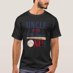 Mens Uncle First Birthday Little Rookie Baseball T T-Shirt