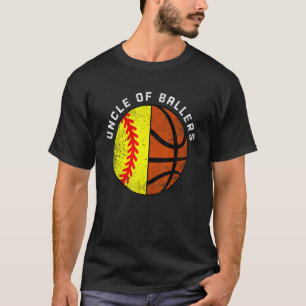Mens Uncle Of Ballers Softball Basketball Uncle T-Shirt