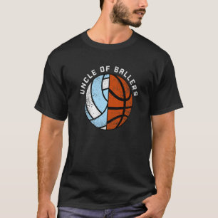 Mens Uncle Of Ballers  Volleyball Basketball Uncle T-Shirt