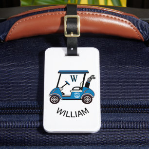 Men's Unique Custom Cart Monogram Name Bag or Luggage Tag