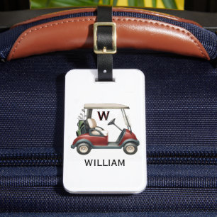 Men's Unique Custom Cart Monogram Name Bag or Luggage Tag