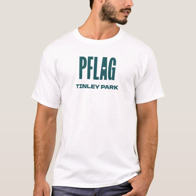 Mens/Unisex PFLAG Tinley Park shirt (Front)