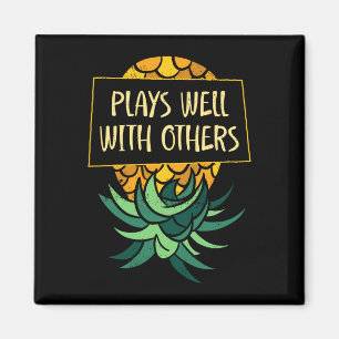 Mens upside down pineapple plays others funny magnet