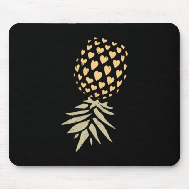 Mens upside down pineapple subtle vacation funny mouse pad (Front)