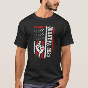 Mens Us Flag Promoted To Grandpa Est 2023 Father's T-Shirt
