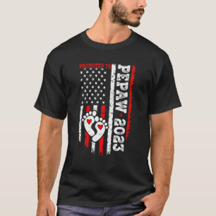Mens Us Flag Promoted To Pepaw Est 2023 Father's D T-Shirt