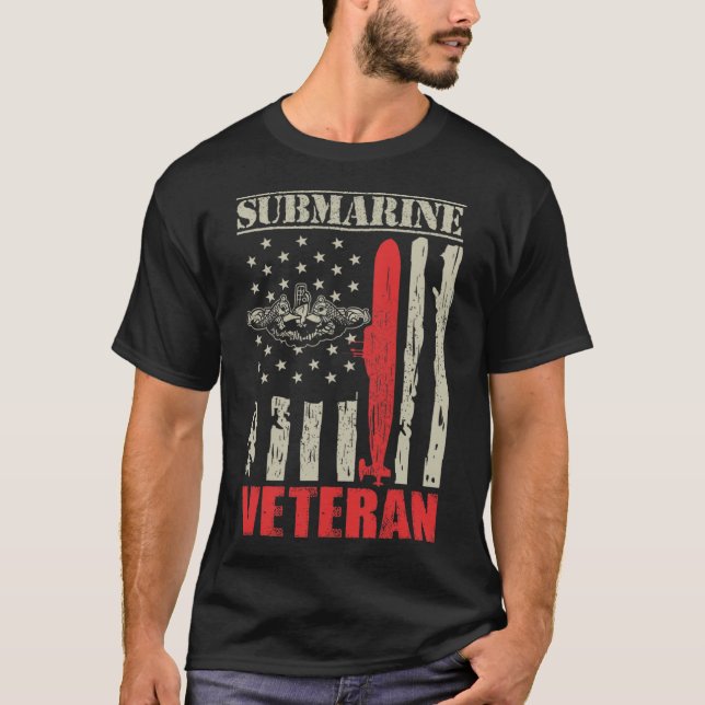 Mens US Military Submarine Gift For A Veteran Subm T-Shirt (Front)