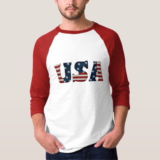Men's USA 3/4 Sleeve Raglan T-Shirt