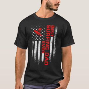 Mens Usa American Flag Best Surfing Dad Ever Surf T-Shirt