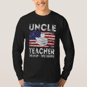 Mens Usa American Flag Uncle Teacher The Man The L T-Shirt