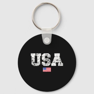 Mens Usa Flag 4th Of July America Day Of Independe Keychain
