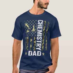 Mens USA Flag Camoue Chemistry Dad Patriotic Fathe T-Shirt
