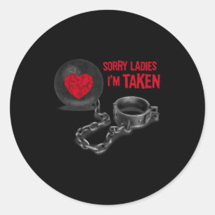 Mens Valentine's Day - Ball And Chain Classic Round Sticker