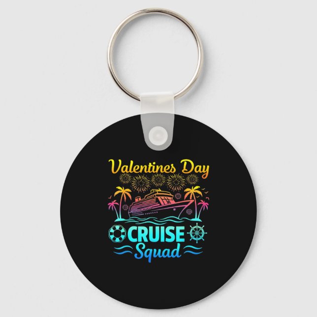 Mens Valentines Day Cruise Squad 2026 Vacation Tra Keychain (Front)