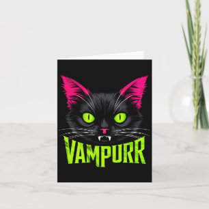 Mens Vampurr Cat Halloween Spooky Black Cat Card