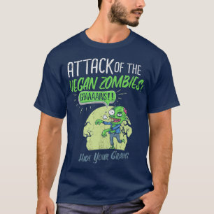 Mens Vegetarian Flesh Is For Zombies Go Vegan Veg T-Shirt