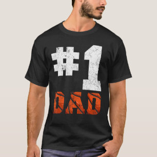 Mens Vintage 1 Dad Number One Basketball Dad Fathe T-Shirt