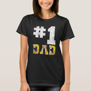 Mens Vintage 1 Dad Number One Billiards Dad Father T-Shirt