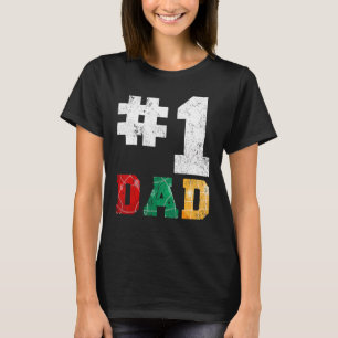Mens Vintage 1 Dad Number One Bocce Dad Father's D T-Shirt