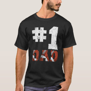 Mens Vintage 1 Dad Number One Flag Football Dad Fa T-Shirt