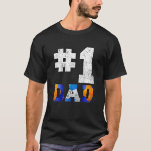 Mens Vintage 1 Dad Number One Handball Dad Father' T-Shirt