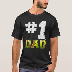 Mens Vintage 1 Dad Number One Softball Dad Father' T-Shirt