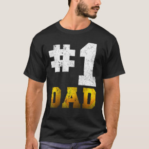 Mens Vintage 1 Dad Number One Volleyball Dad Fathe T-Shirt
