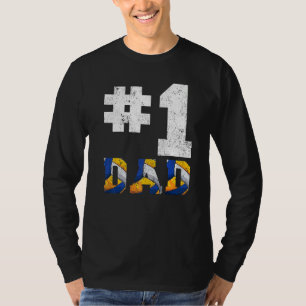 Mens Vintage 1 Dad Number One Volleyball Dad Fathe T-Shirt