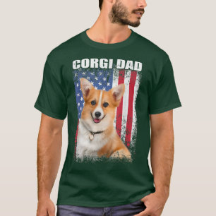 Mens Vintage American Flag Corgi Dad Dog Gift For  T-Shirt